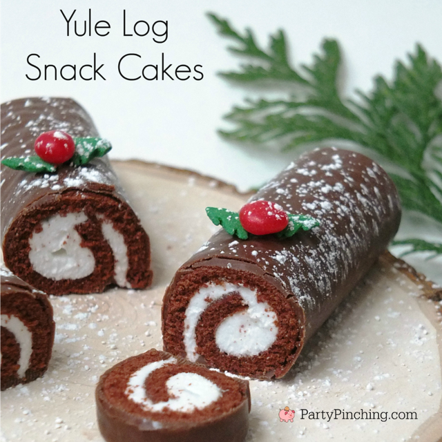 swiss roll yule log snack cakes, christmas little debbie swiss roll snack cake yule logs