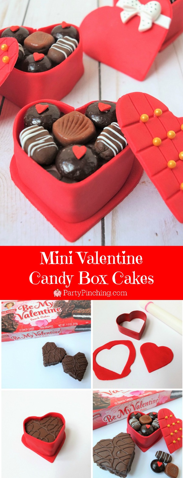 Mini Valentine Candy Box Cakes - Best Valentine's Day Food Recipe Ideas