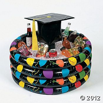 Grad drink cooler, Graduation Marquee Cake, Best Graduation Party Food Ideas, food grad guests will love, fun easy graduate party food buffets, grad food drink bars, best graduation cakes cupcakes desserts cookies, fun graduation open house food, inexpensive cheap grad party ideas for teens, partypinching.com
