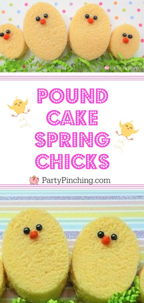 pound cake easter chicks, easter cake chicks, easter cakes, easy easter dessert ideas, easter treat ideas for kids, best easter spring dessert ideas