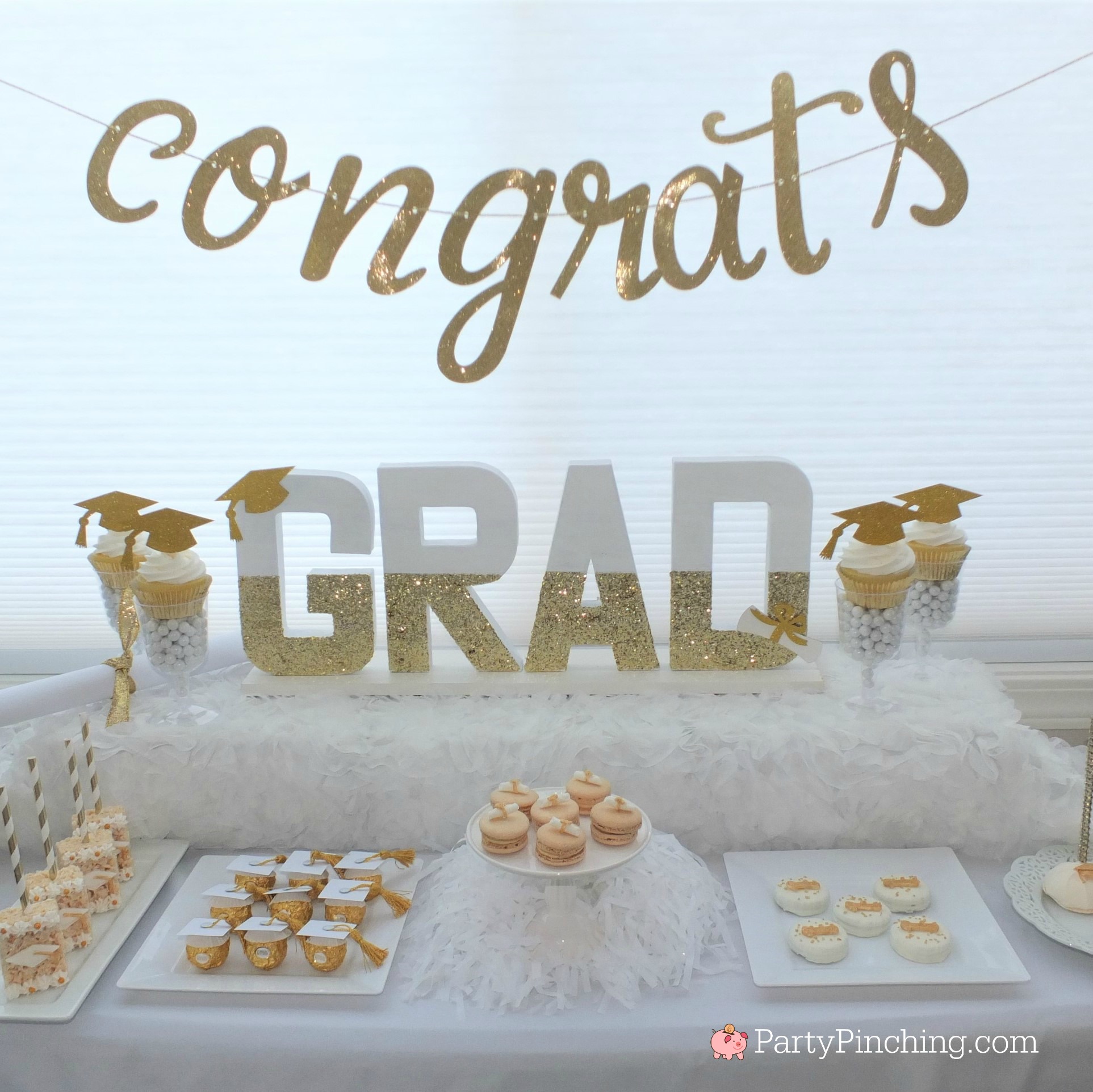 DIY Glitter Graduation Letters, Graduation Party Decoration Ideas