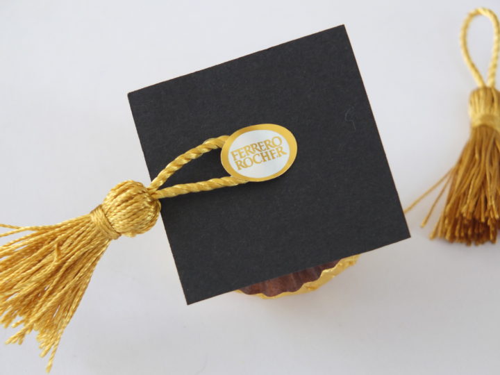 Ferrero Rocher Graduation Caps, best diy grad party favor recipe food idea