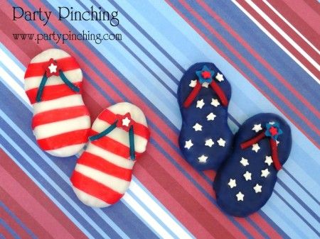 4th of july patriotic nutter butter stars and stripes flip flop cookie recipe
