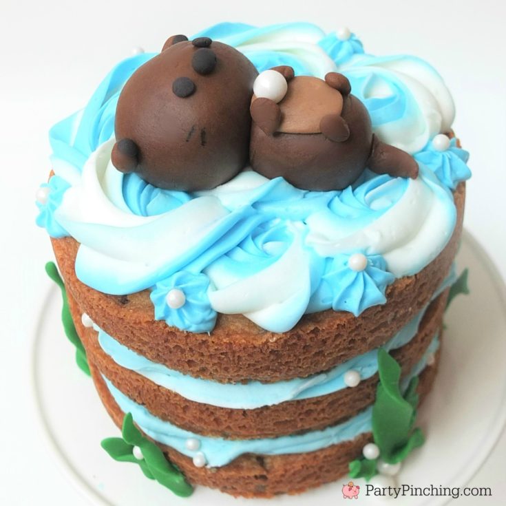 Sea otter cookie cake cupcake, fondant sea otter, cute sea otter cake recipe, best easy sea otter cake, sea otter party ideas