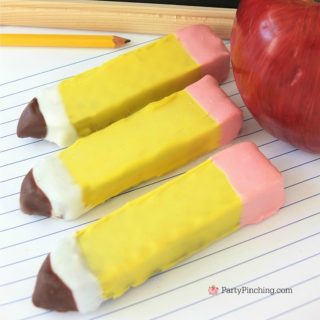 Pencil Wafer Cookies, Little Debbie Nutty Buddy Bars, Party Pinching, best back to school teacher appreciation lunch food snack ideas recipes