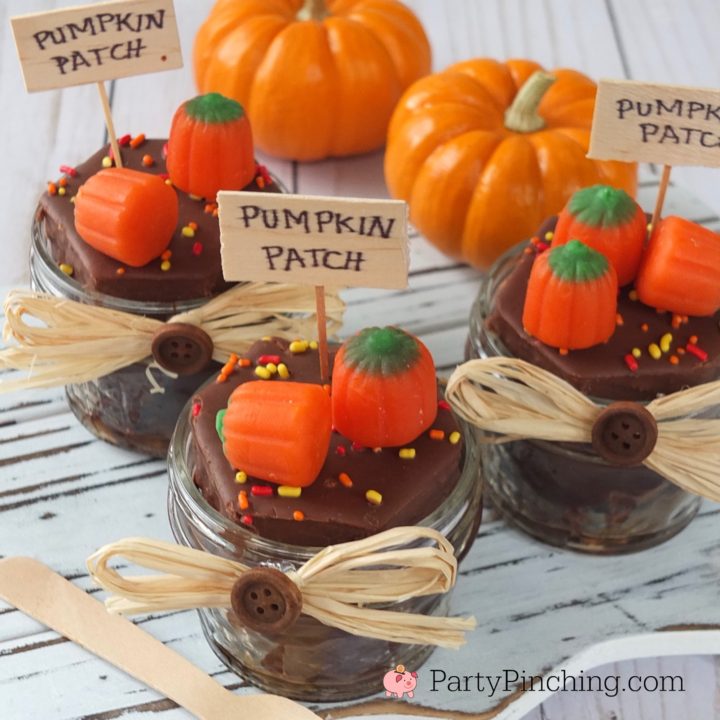 Triple Chocolate Pumpkin Patch Treats - Halloween Party Snacks - Easy
