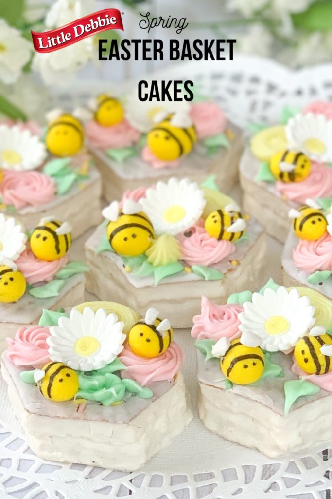 Bee cakes, cute bee cakes for Easter baby showers, bee birthday cakes, Little Debbie Easter Basket Cakes, bee spring cakes pastel cakes, best bee cakes, best Easter cake recipes, best bee theme party ideas, 