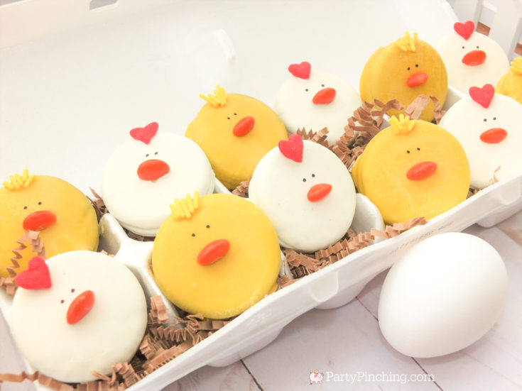 Oreo chickens cute chicken cookies easy to make for Easter farm barnyard