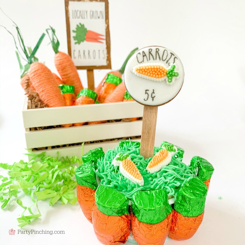carrot patch cupcakes, cute Easter cupcakes, best Easter cupcake recipe, carrot bunny cupcakes, R.M. Palmer Easter candy 