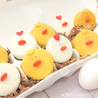 chicken oreos, best chicken cookie recipe, best chicken party ideas, barnyard farm party cookie ideas, cute chick rooster cookies, best Easter cookie recipes, easy Easter dessert ideas, party pinching, partypinching.com