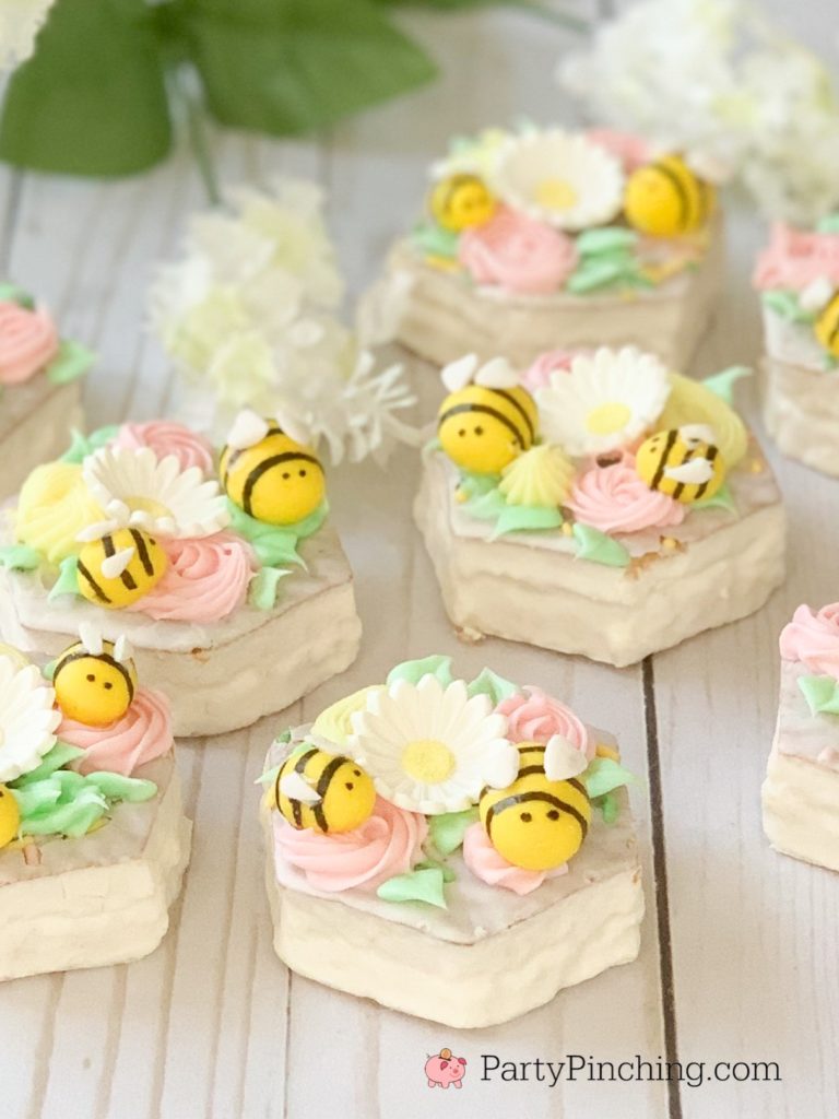 Bee cakes, cute bee cakes for Easter baby showers, bee birthday cakes, Little Debbie Easter Basket Cakes, bee spring cakes pastel cakes, best bee cakes, best Easter cake recipes, best bee theme party ideas, 