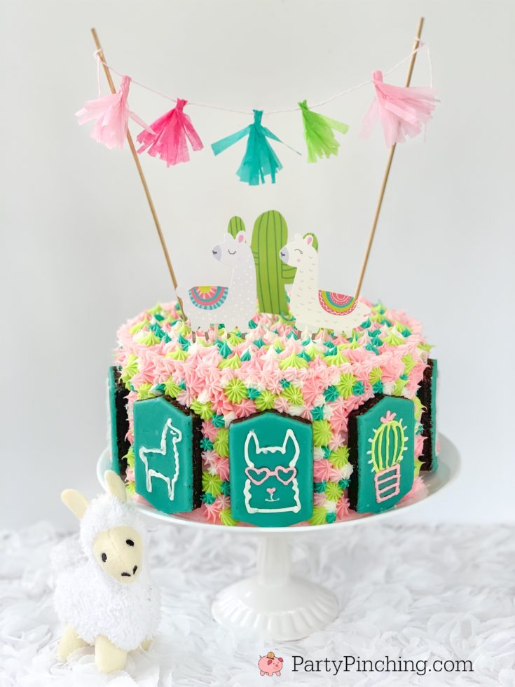 Llama Brownie Cake so easy to make with Little Debbie Llama Brownies