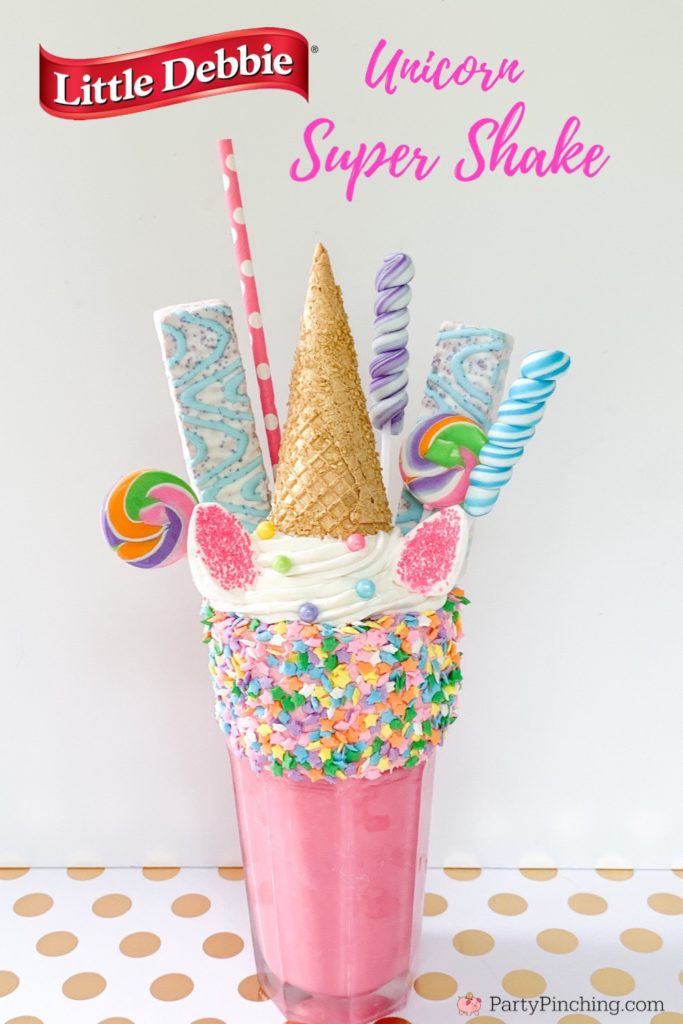 Best Freak Shake Ideas, Best Strawberry Shake Recipe, Best Unicorn Party Ideas for Kids, Cake n Shake Recipes, Little Debbie Unicorn Cakes, Unicorn Freak Cake, Unicorn Shake, Unicorn Super Shake