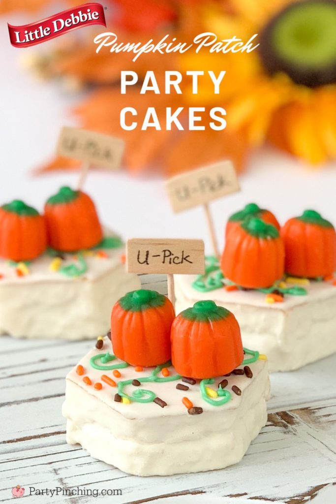 Pumpkin Patch Snack Cake, Little Debbie Fall Party Cakes, Best Harvest Party Ideas for Kids, Best Halloween Party Recipes, Fun Food for Kids, Cute Pumpkin Patch Treat, Easy School Party Ideas