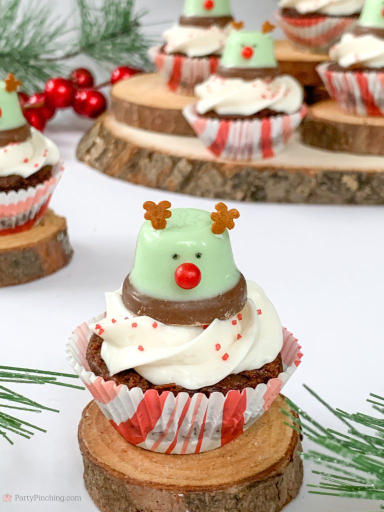 Minty Bell Reindeer Brownies, Best Christmas Dessert Recipes, Cute Reindeer Brownies, Mint Chocolate Brownies
