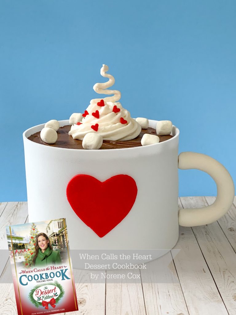 Anna's Hot Chocolate cake,When Calls the Heart, Hallmark Channel, WCTH, Hearties, #Hearties, When Calls the Heart Food and Party Ideas, Canadian Recipe Ideas, Best Canadian Desserts, Little House on The Prairie, Party Pinching, Norene Cox Author, Hope Valley, hot cocoa cup cake
