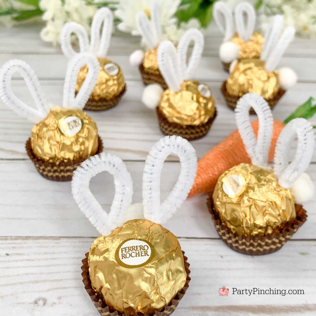 Ferrero Rocher Bunnies, Easy Easter craft food basket ideas for kids