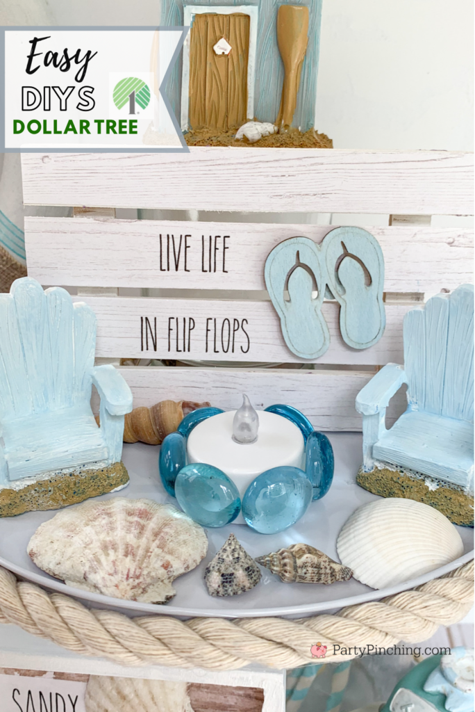 Dollar Tree Costal Beach Farmhouse nautical crafts, Rae Dunn DIY