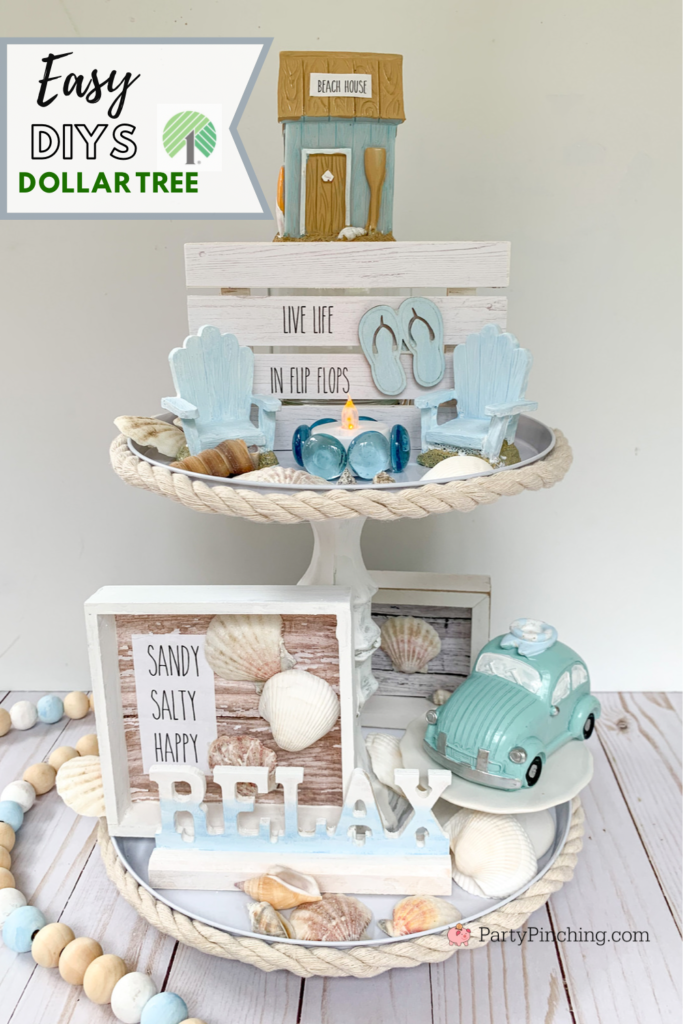 Dollar Tree Costal Beach Farmhouse nautical crafts, Rae Dunn DIY