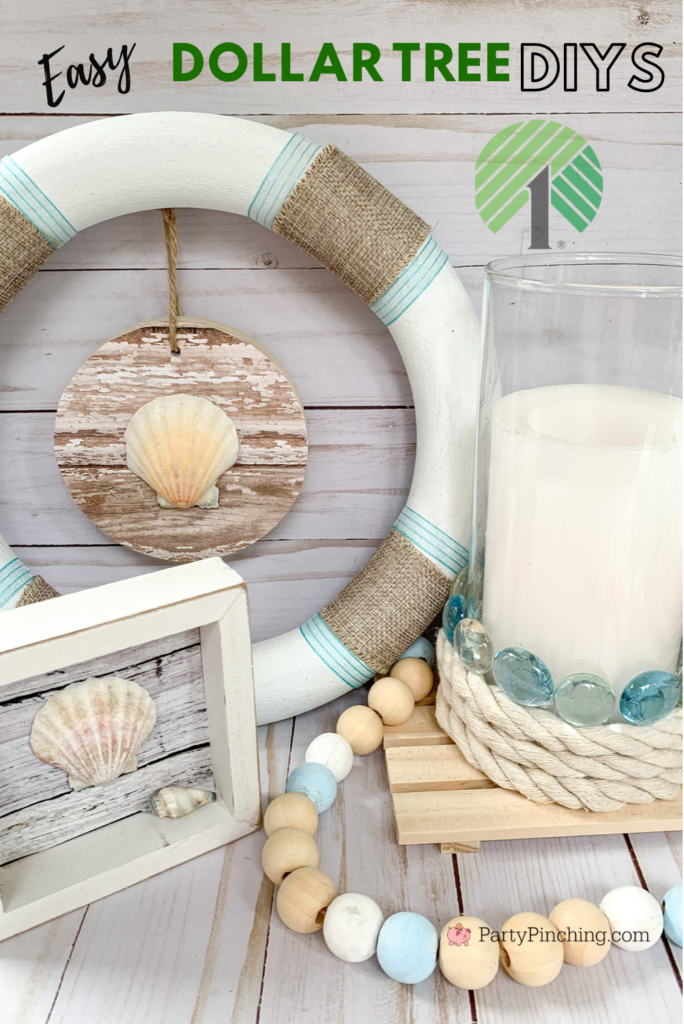 How To Make DIY Coastal Decor with Dollar Tree Seashells - Amy Sadler  Designs