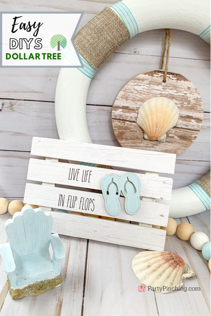 Dollar Tree Costal Beach Farmhouse nautical crafts, Rae Dunn DIY