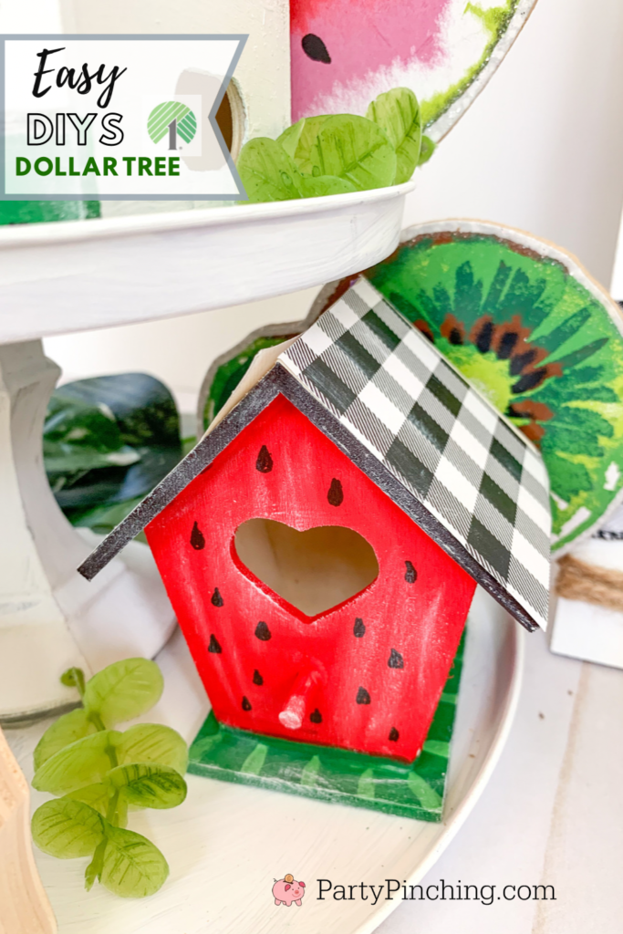 Dollar Tree Watermelon crafts, Rae Dunn DIY,  DIY watermelon decor craft ideas, best watermelon ideas, best Dollar Tree craft diy ideas, easy dollar Tree ideas, Watermelon sign craft, dollar tree, dollar general, best dollar store ideas crafts decor, farmhouse dollar tree sign craft decor easy cheap, dollar tree watermelon birdhouse