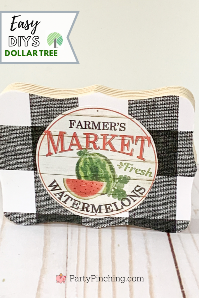 Dollar Tree Watermelon crafts, Rae Dunn DIY,  DIY watermelon decor craft ideas, best watermelon ideas, best Dollar Tree craft diy ideas, easy dollar Tree ideas, Watermelon sign craft, dollar tree, dollar general, best dollar store ideas crafts decor, farmhouse dollar tree sign craft decor easy cheap, dollar tree watermelon sign farmers market