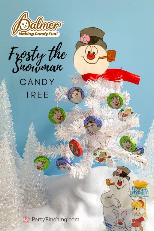 Frosty the Snowman, DIY Frosty the Snowman Candy Tree, Christmas Dollar Tree DIY, Best Christmas Dollar Tree DIYs, Frosty the Snowman Craft, Frosty the Snowman Dessert, Chocolate Frosty the Snowman Christmas Treats, 