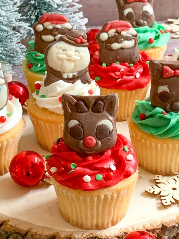 Rudolph Surprise Inside Cupcakes, Rudolph the red nosed reindeer cupcakes, Best Rudolph Christmas ideas, Best Christmas cupcake recipe, Best surprise inside cake recipe, Easy surprise inside kids cupcakes, Best Christmas cupcakes for kids, cute Christmas cupcakes,