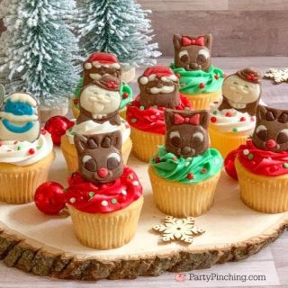 Rudolph Surprise Inside Cupcakes, Rudolph the red nosed reindeer cupcakes, Best Rudolph Christmas ideas, Best Christmas cupcake recipe, Best surprise inside cake recipe, Easy surprise inside kids cupcakes, Best Christmas cupcakes for kids, cute Christmas cupcakes,