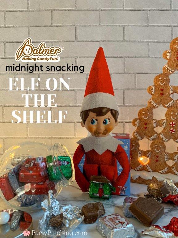 Best Elf on the Shelf Ideas, Easy Elf on the Shelf ideas, Elf on the shelf Chocolate Candy, Elf on the Shelf Stealing Eating Chocolate Candy, Elf on the shelf smores, Christmas Elf on the shelf ideas, 