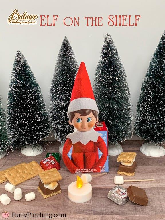 Best Elf on the Shelf Ideas, Easy Elf on the Shelf ideas, Elf on the shelf Chocolate Candy, Elf on the Shelf Stealing Eating Chocolate Candy, Elf on the shelf smores, Christmas Elf on the shelf ideas, 