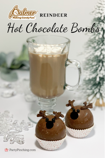 Christmas Hot Chocolate Bomb, Christmas Hot Cocoa Bomb, Best Hot Chocolate Cocoa Bombs, Reindeer Hot Cocoa Chocolate Bombs, Easy Christmas Gifts, Best Christmas Drink Recipe, Party Pinching