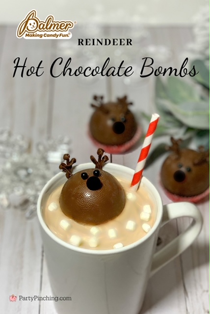 Christmas Hot Chocolate Bomb, Christmas Hot Cocoa Bomb, Best Hot Chocolate Cocoa Bombs, Reindeer Hot Cocoa Chocolate Bombs, Easy Christmas Gifts, Best Christmas Drink Recipe, Party Pinching