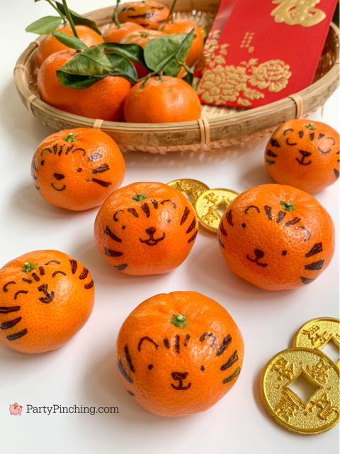 tiger mandarin oranges, chinese new year, lunar new year, best chinese new year ideas, best lunar new year ideas, year of the tiger, lucky food, lucky fruit, lucky mandarin oranges, lunar chinese new year traditions customs, lucky tiger