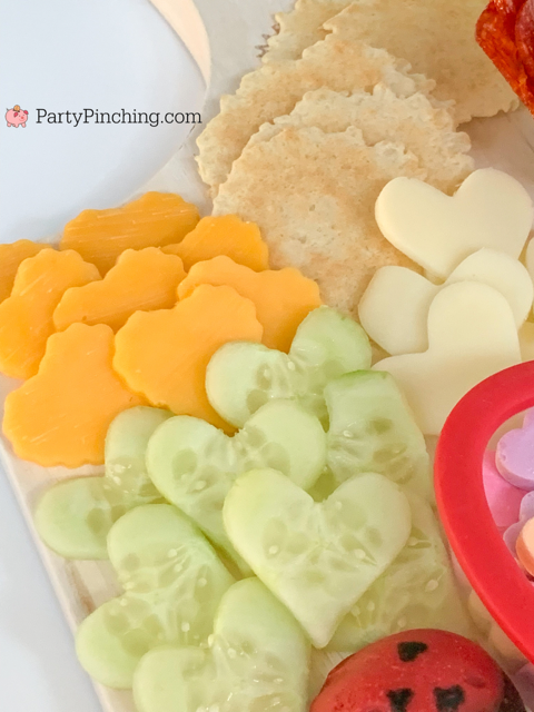 Valentine Charcuterie, best charcuterie ideas, Valentine treat ideas, cute charcuterie boards, heart charcuterie, heart treats, best kids valentine's day ideas, best valentine recipes, easy valentine recipes, easy charcuterie ideas, heart cucumbers