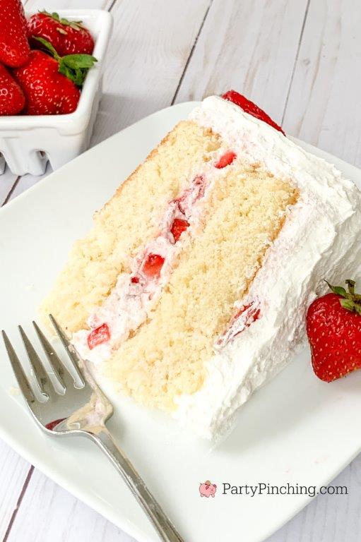 vanilla buttermilk strawberries and cream cake, best strawberry cake recipe, fresh strawberry cake recipe, easy strawberry cake, homemade strawberry cake, best vanilla scratch cake recipe, best buttermilk cake, best strawberry dessert recipe, best summer cake