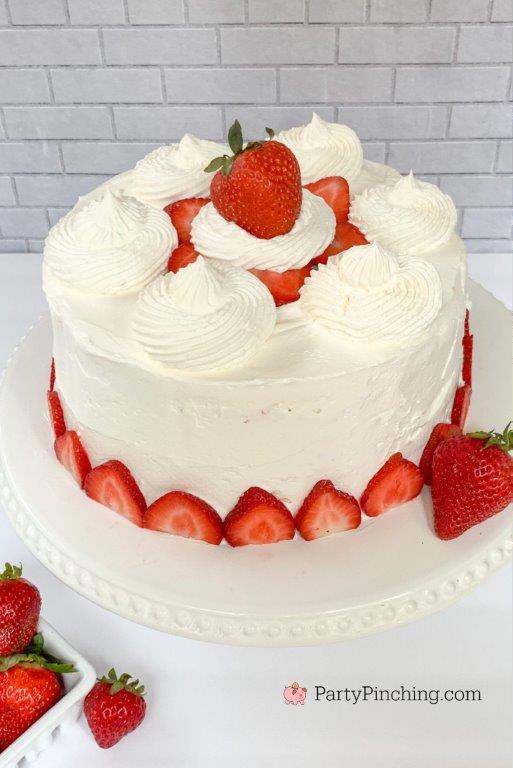 vanilla buttermilk strawberries and cream cake, best strawberry cake recipe, fresh strawberry cake recipe, easy strawberry cake, homemade strawberry cake, best vanilla scratch cake recipe, best buttermilk cake, best strawberry dessert recipe, best summer cake