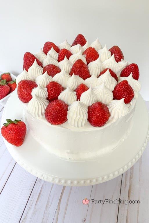 vanilla buttermilk strawberries and cream cake, best strawberry cake recipe, fresh strawberry cake recipe, easy strawberry cake, homemade strawberry cake, best vanilla scratch cake recipe, best buttermilk cake, best strawberry dessert recipe, best summer cake