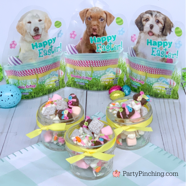 DIY Puppy Easter Basket for kids, Puppy themed Easter Basket, puppy chow recipe, best Easter puppy chow recipe, best Easter basket ideas, cute Easter basket ideas, Puppy Chow recipe