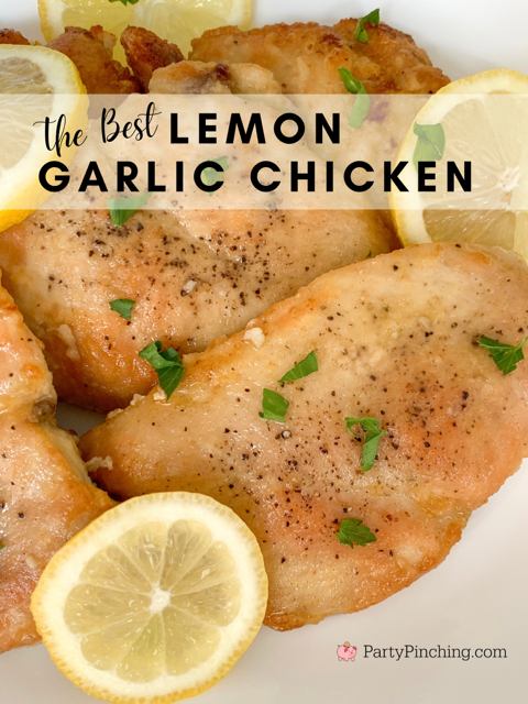 best lemon garlic chicken, best lemon butter chicken, best easy chicken recipe, fast fried chicken, best company dinner party meal, best restaurant quality chicken, better than restaurant chicken, best chicken recipe