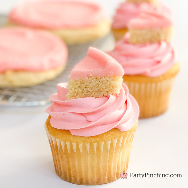 Crumbl Pink Sugar Cookie Cupcakes, Crumbl pink sugar cookie cupcake recipe, easy Crumbl pink sugar cookie cupcakes, best almond cookie cupcakes, best crumbl cookie cupcakes, crumbl cookie cake, best pink almond cake recipe, best chilled almond cookie cupcake recipe