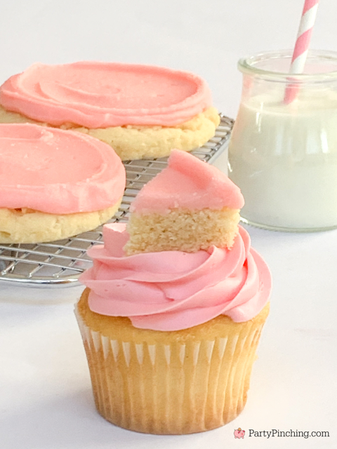 Crumbl Pink Sugar Cookie Cupcakes, Crumbl pink sugar cookie cupcake recipe, easy Crumbl pink sugar cookie cupcakes, best almond cookie cupcakes, best crumbl cookie cupcakes, crumbl cookie cake, best pink almond cake recipe, best chilled almond cookie cupcake recipe