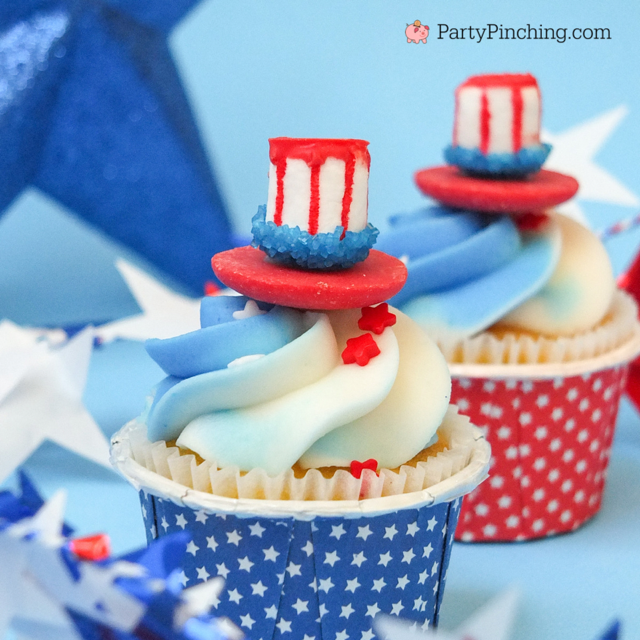 Red white and blue cupcakes, best patriotic cupcakes, easy best 4th of july cupcakes, easy 4th of july dessert recipes, cute 4th of july food, memorial day 4th of july picnic food recipes, best 4th of july patriotic cupcakes