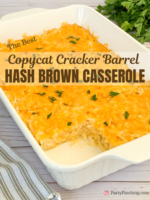 cracker barrel hashbrown casserole, best cracker barrel copycat hash brown casserole, best casserole recipes, best casseroles, best breakfast brunch holiday christmas casserole recipe, easy casserole recipes, best easy comfort food, best cracker barrel recipes