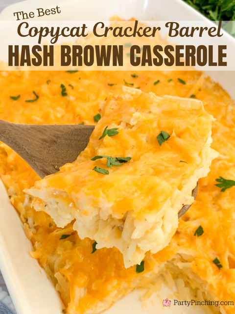 cracker barrel hashbrown casserole, best cracker barrel copycat hash brown casserole, best casserole recipes, best casseroles, best breakfast brunch holiday christmas casserole recipe, easy casserole recipes, best easy comfort food, best cracker barrel recipes, gluten free 