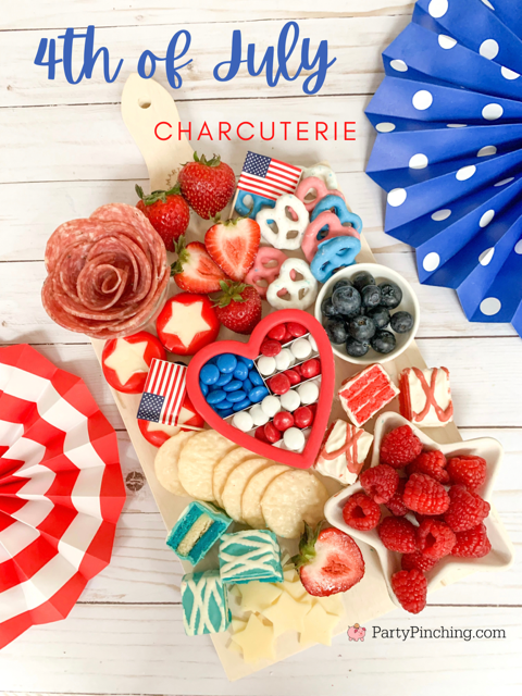 patriotic snack board, red white and blue 4th of july charcuterie board, 4th of july memorial day food ideas, 4th of july grazing board, patriotic grazing charcuterie board, best charcuterie board ideas, best charcuterie board snack board ideas for kids