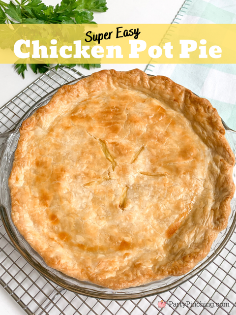 super easy chicken pot pie, easy chicken pot pie, best ever chicken pot pie recipe, best dinner ideas, easy dinner ideas, 30 minute meals, comfort food easy dinner ideas, fall dinner recipes,