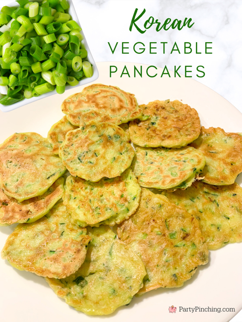 korean pancakes, korean vegetable pancakes, korean green onion pancakes, korean zucchini pancakes, best korean pancake recipe, pajeon recipe