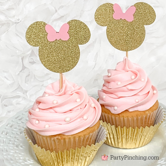 Minnie Mouse Baby Shower Cupcakes